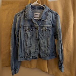 Old Navy Blue Jean Jacket Cropped Medium Wash